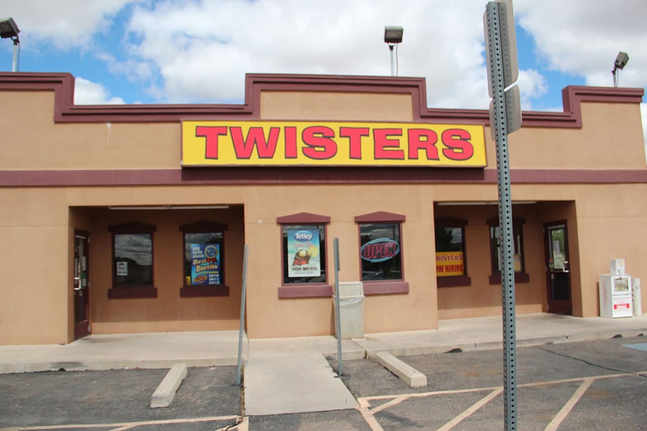 The Twisters restaurant on Isleta Boulevard, seen from the parking lot.